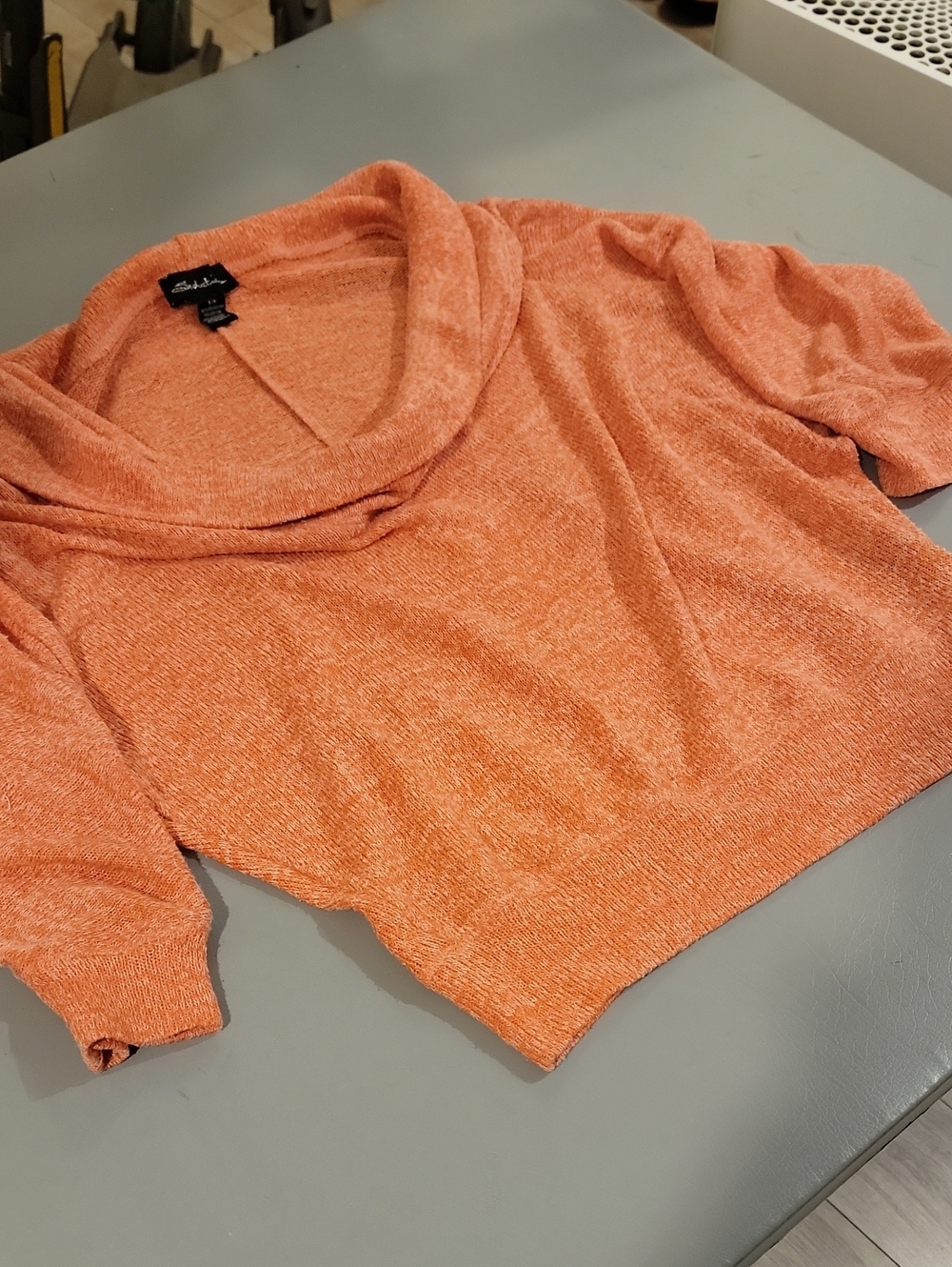 ⭐️ Seductions Coral Cowl-Neck Short-Sleeve Sweater Top